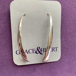 Grace & Heart Sterling Silver Earrings New